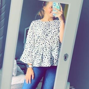 Dry Goods Dalmatian Bell Sleeve shirt